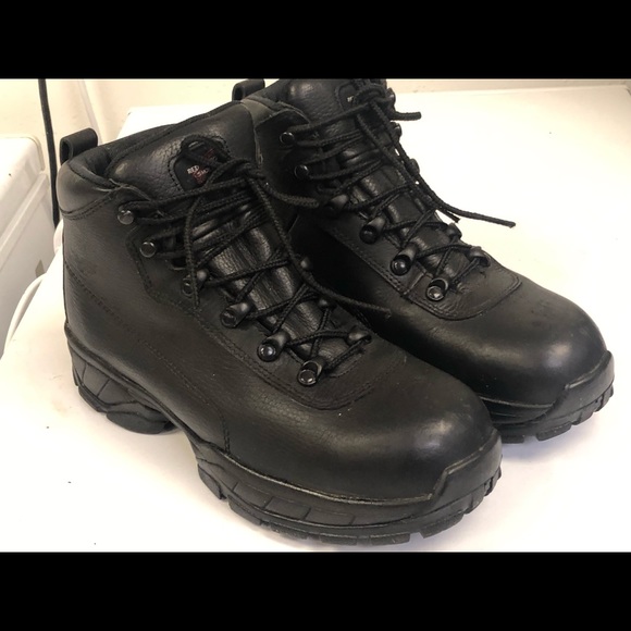 Red Wing ASTM F2413-05 M/I/75/C/75 EH  Black Leather Safety Toe Boots Size 8.5 main image 11